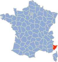 Kaartje departement 06 - Alpes-Maritimes